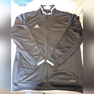 Adidas Men's Black Track Jacket - Zip Front